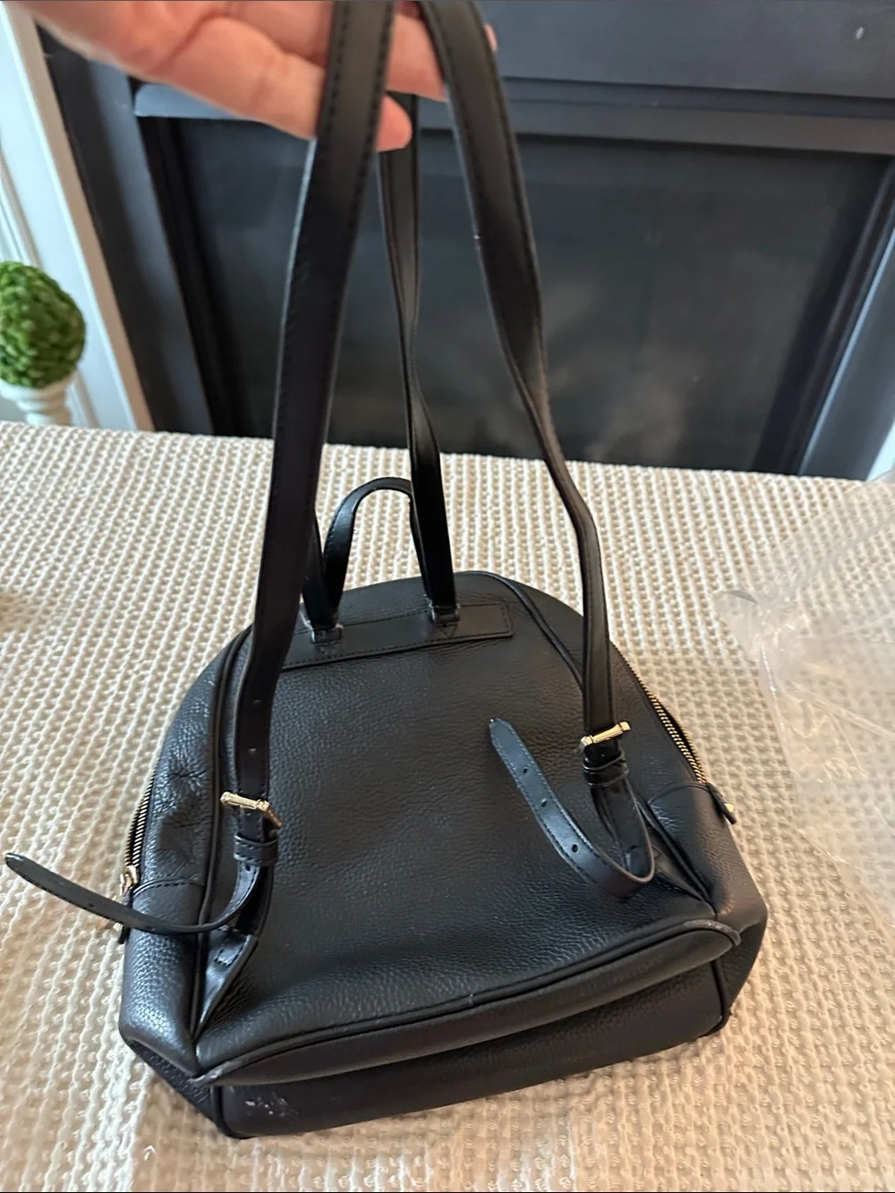 Michael  Kors Adina Medium Black Pebbled Leather Backpack